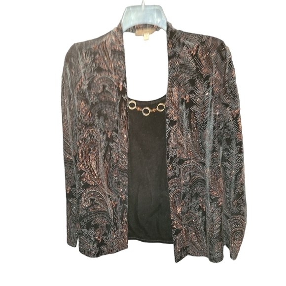 Notations Top with Decorative Necklace  PM Black Copper - Picture 1 of 4